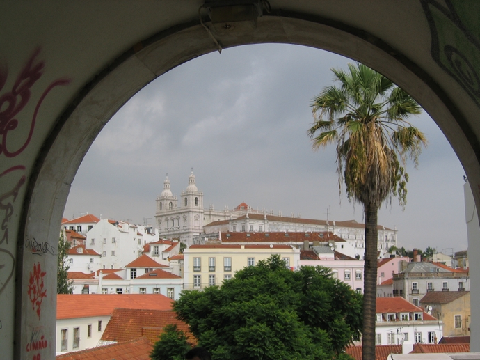 Lissabon Oktober Lissabon Blick Vom Miradouro De Santa Luzia